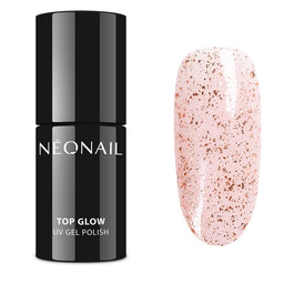 NeoNail Top Glow top hybrydowy Rose Gold Flakes 7.2ml