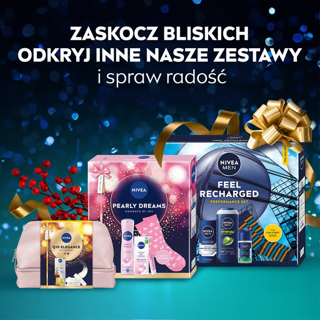 Nivea Beauty Collection zestaw żel pod prysznic 250ml + wygładzające mleczko do ciała 250ml + wygładzający krem do rąk 100ml + antyperspirant roll-on 50ml