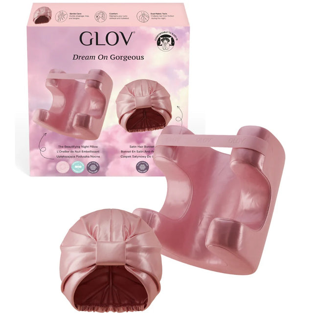 Glov Dream On Gorgeous zestaw satynowy czepek do włosów + upiększająca poduszka nocna
