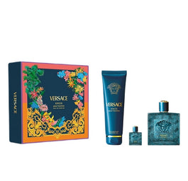 Versace Eros Pour Homme zestaw woda perfumowana spray 100ml + żel pod prysznic 150ml + miniatura wody perfumowanej spray 5ml