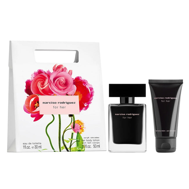 Narciso Rodriguez For Her zestaw woda toaletowa spray 30ml + balsam do ciała 50ml