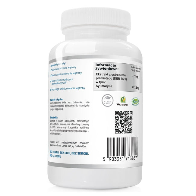 WISH Pharmaceutical Ostropest Plamisty Ekstrakt 77mg suplement diety 90 kapsułek