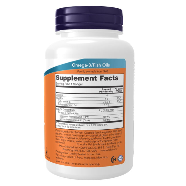 Now Foods Omega-3 suplement diety 90 kapsułek miękkich