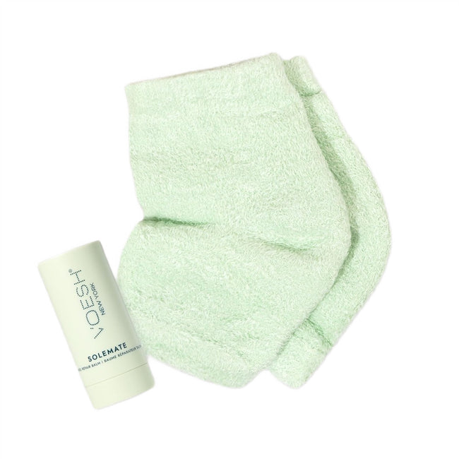 VOESH Heel Repair Duo zestaw regenerujący balsam w sztyfcie 22ml + skarpetki do pięt Mint 1 para