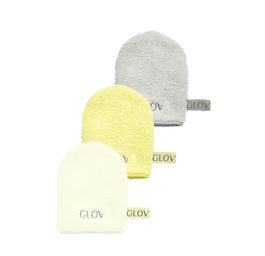Glov Water-Only Skin zestaw rękawiczek do demakijażu i oczyszczania twarzy Baby Banana + Ivory + Silver Stone 3szt