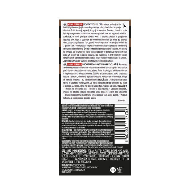 Maybelline Tattoo Brow Peel-Off Tint żel do brwi