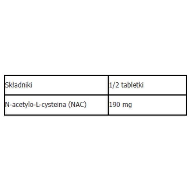 Aliness NAC N-Acetyl-L-Cysteine 190mg suplement diety 100 tabletek