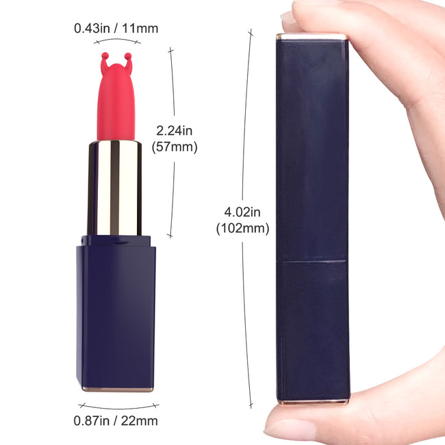 S-HANDE Lipstick dyskretny wibrator w etui z wymiennymi końcówkami z 9 trybami wibracji Black