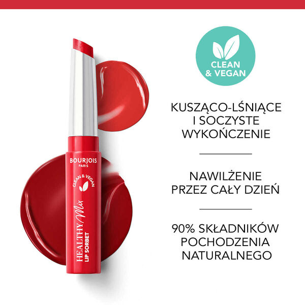 Bourjois Healthy Mix Clean Lip Sorbet wegańska pomadka nawilżająca do ust