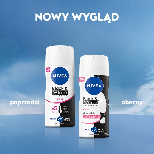 Nivea Black & White Invisible Clear antyperspirant spray 100ml