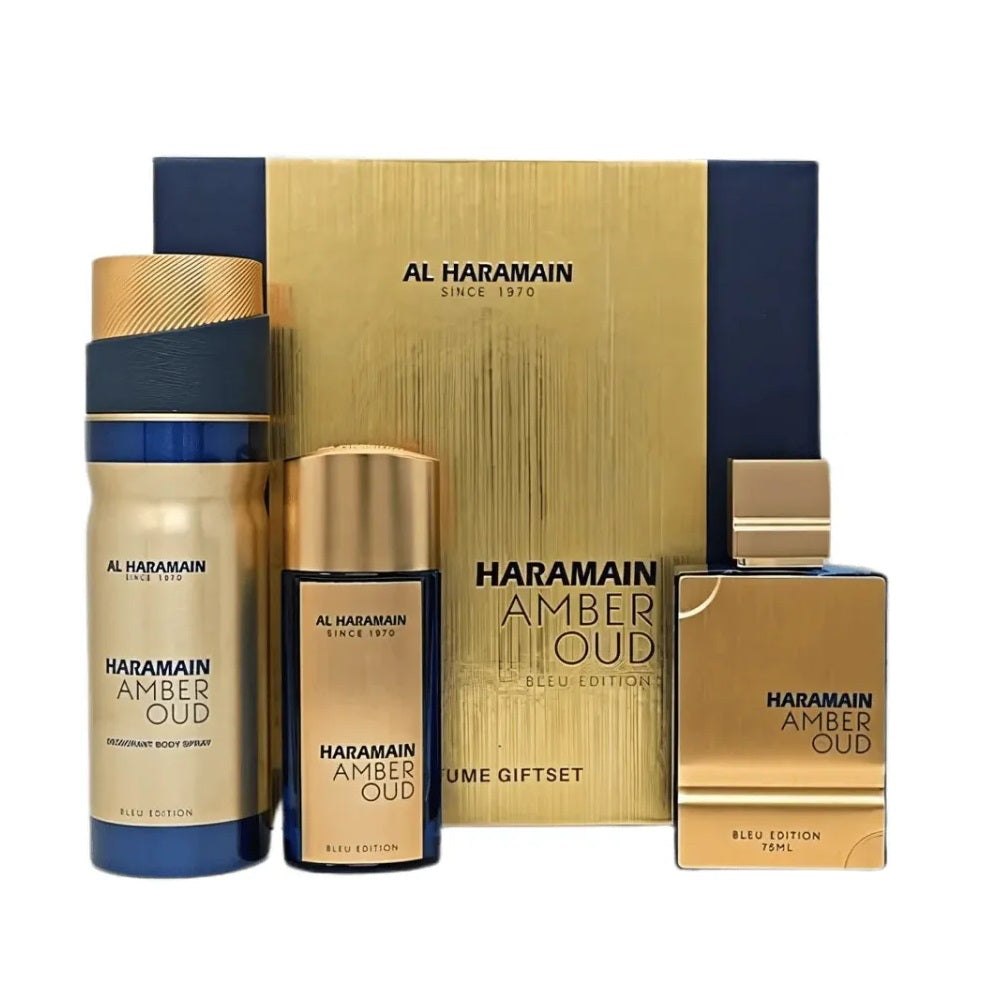 al haramain amber oud bleu edition woda perfumowana 75 ml   zestaw  