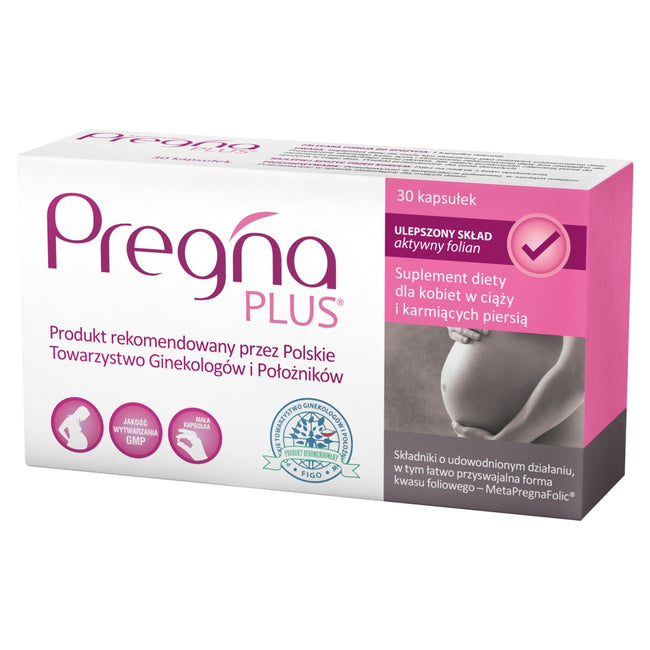 Pregna Plus suplement diety dla kobiet w ciąży i karmiących piersią 30 kapsułek