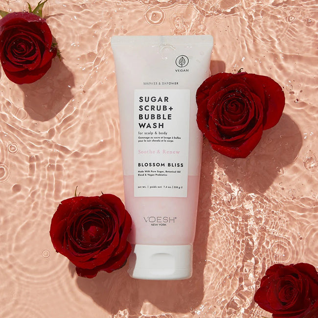 VOESH Sugar Scrub + Bubble Wash cukrowy peeling myjący do ciała i skóry głowy Blossom Bliss 210g