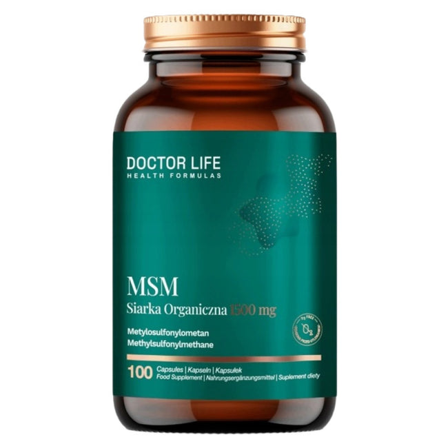 Doctor Life MSM Siarka Organiczna 1400mg suplement diety 100 kapsułek