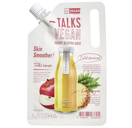 Missha Talks Vegan Squeeze Pocket Sleeping Mask złuszczająca maseczka całonocna dla skóry szorstkiej Skin Smoother 10g
