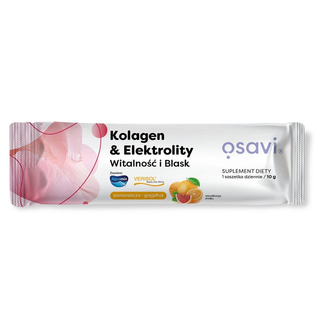 Osavi Kolagen & Elektrolity Witalność i Black suplement diety Pomarańcza & Grejpfrut 10g