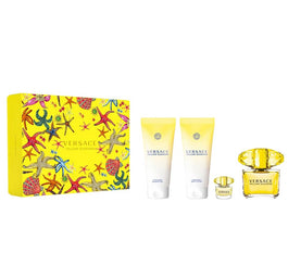 Versace Yellow Diamond zestaw woda toaletowa spray 90ml + balsam do ciała 100ml + woda toaletowa 5ml + żel pod prysznic 100ml