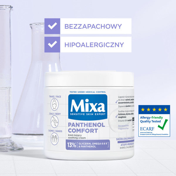 MIXA Panthenol Comfort kojący krem do twarzy dłoni i ciała 400ml