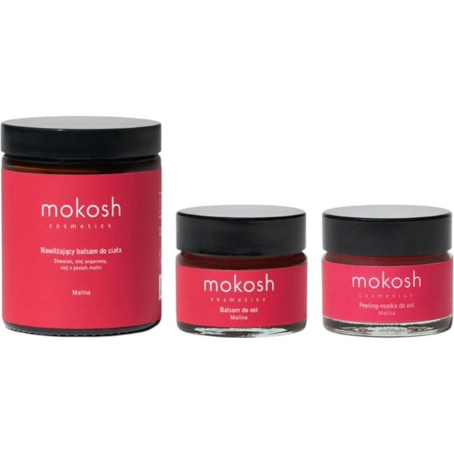 Mokosh Amorek Usta do Pocałunków zestaw balsam do ust 15ml + peeling  do ust 15ml + nawilżający balsam do ciała 180ml