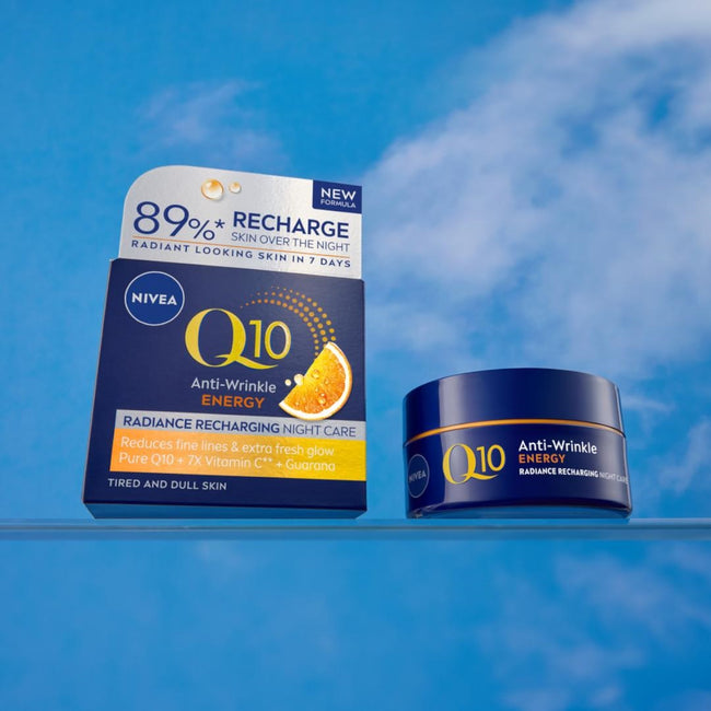 Nivea Q10 Energy zestaw rozświetlający krem na dzień 50ml + regenerujący krem na noc 50ml