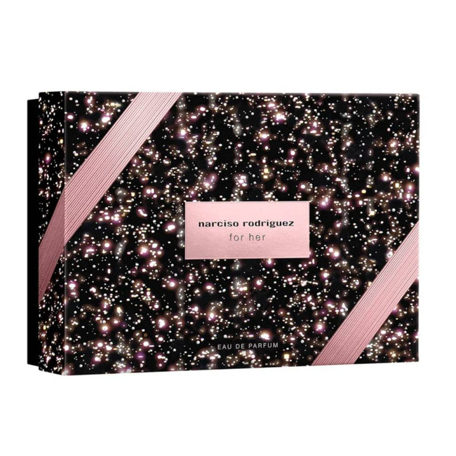 Narciso Rodriguez For Her zestaw woda perfumowana spray 50ml + balsam do ciała 50ml + żel pod prysznic 50ml