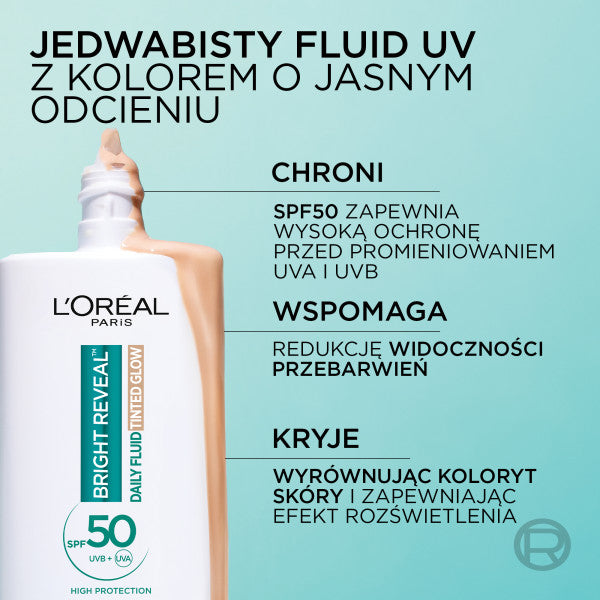 L'Oreal Paris Bright Reveal fluid redukujący przebarwienia z SPF50+ Odcień Jasny 50ml