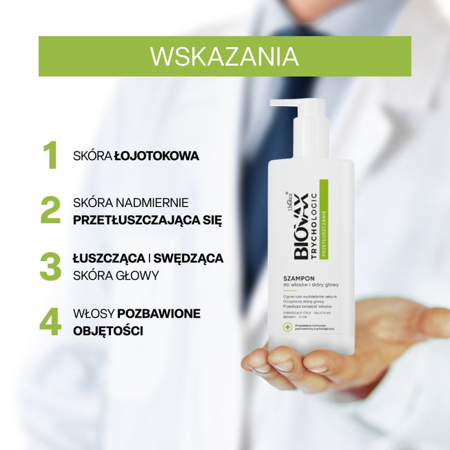 BIOVAX Trychologic Przetłuszczanie szampon do włosów i skóry głowy 200ml