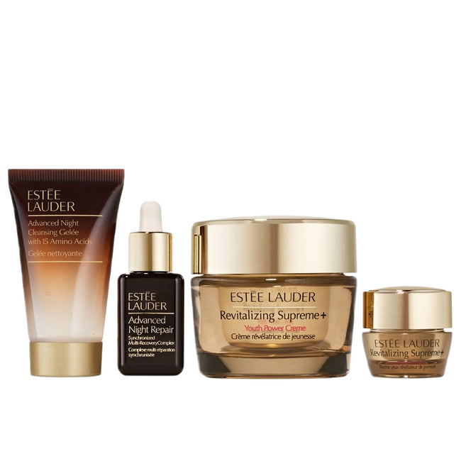 Estée Lauder Revitalizing Supreme+ zestaw rewitalizujący krem do twarzy 50ml + serum naprawcze 15ml + żel oczyszczający do twarzy na noc 30ml + krem pod oczy 5ml