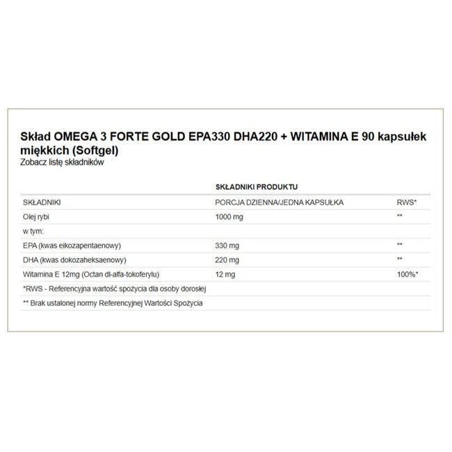 AltoPharma Omega 3 + Witamina E 1000mg suplement diety 90 kapsułek