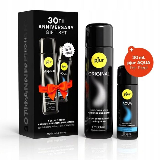 Pjur 30th Anniversary Gift Set zestaw Original silikonowy lubrykant 100ml + Aqua lubrykant na bazie wody 30ml