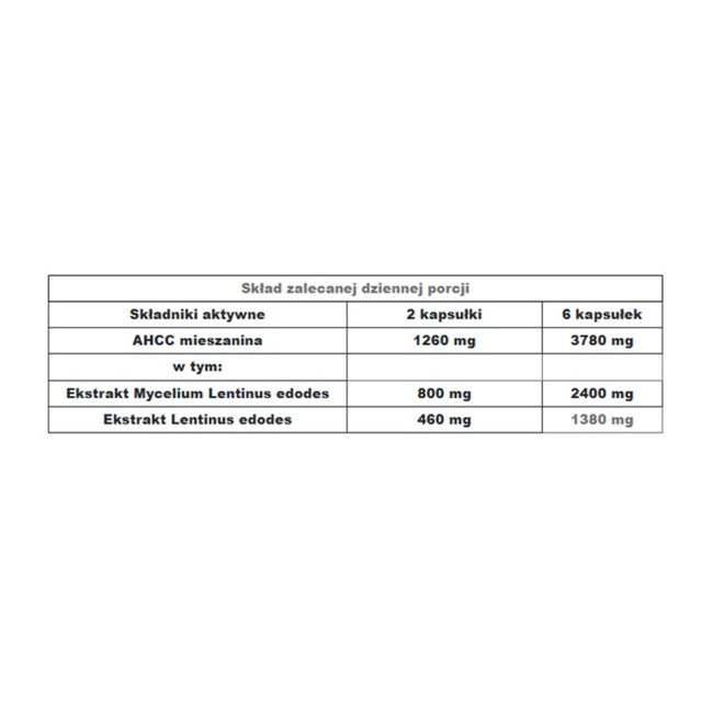 Doctor Life AHCC ekstrakt z grzybni Shiitake 630mg suplement diety 60 kapsułek