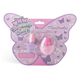 Martinelia Shimmer Wings Nail & Lip Balm Duo zestaw lakier do paznokci 4ml + balsam do ust 7g