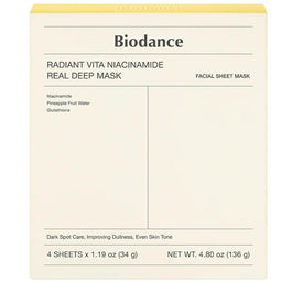 Biodance Radiant Vita Niacinamide Real Deep Mask rozświetlająca maska w płachcie 4x34g