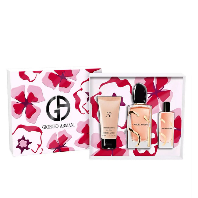 Giorgio Armani Si Intense zestaw woda perfumowana spray 100ml + balsam do ciała 50ml + woda perfumowana spray 15ml
