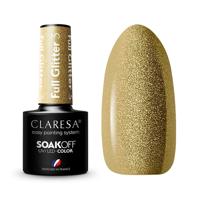 Claresa Soak Off UV/LED Full Glitter lakier hybrydowy