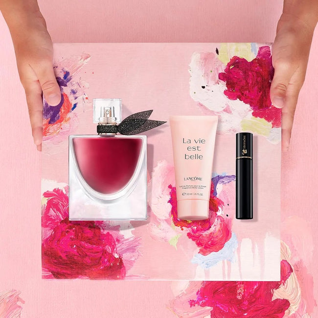 Lancome La Vie Est Belle L'Elixir zestaw woda perfumowana spray 50ml + balsam do ciała 50ml + tusz do rzęs 2ml
