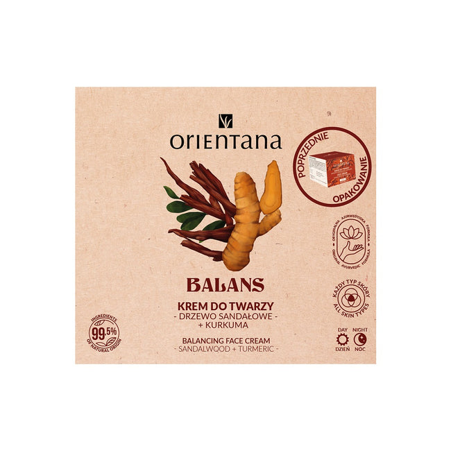 ORIENTANA Balans krem do twarzy Drzewo Sandałowe i Kurkuma 50ml
