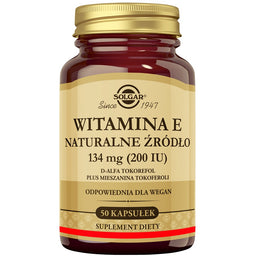 Solgar Witamina E 200 IU suplement diety 50 kapsułek