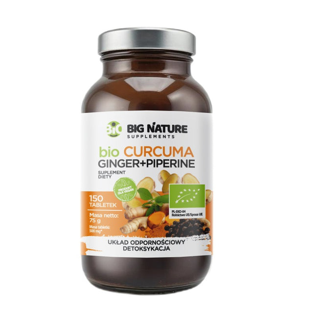 Big Nature Bio Curcuma Ginger + Piperine suplement diety 150 tabletek
