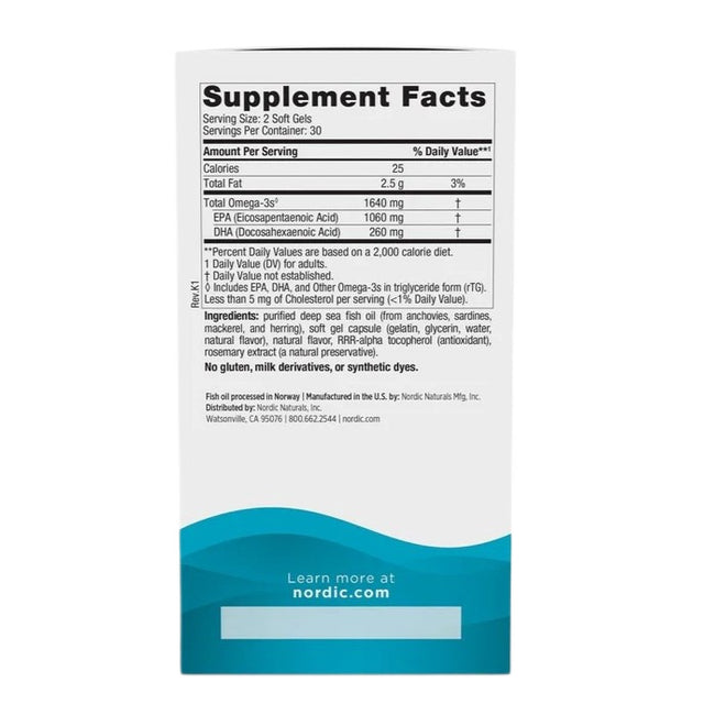 Nordic Naturals EPA Xtra wysoko skoncentrowane kwasy EPA suplement diety Cytryna 60 kapsułek