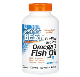 Doctor's Best Purified & Clear Omega 3 Fish Oil 1000 mg suplement diety 120 kapsułek