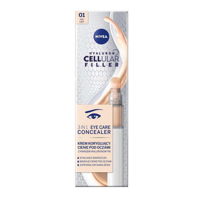Nivea Hyaluron Cellular Filler 3In1 Eye Care Concealer krem korygujący cienie pod oczami