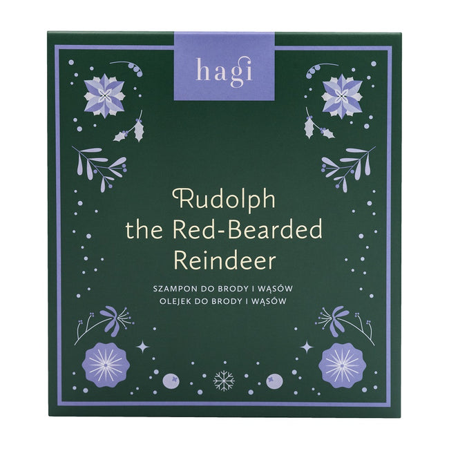 Hagi Rudolph the Red-Bearded Reindeer zestaw szampon do brody i wąsów 300ml + olejek do brody i wąsów 30ml