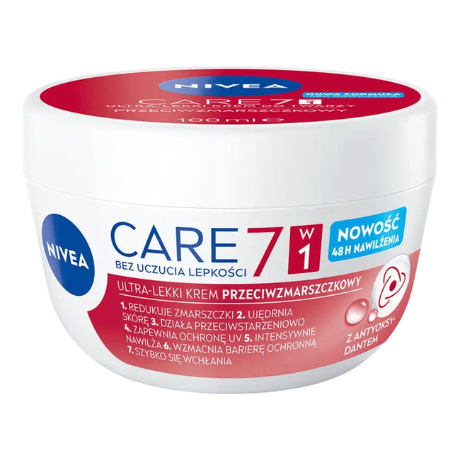 Nivea Care 7w1 przeciwzmarszczkowy lekki krem do twarzy 100ml