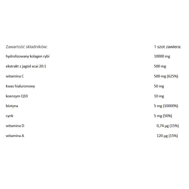 Cero Premium Collagen 10 000 mg fish suplement diety w formie shotów 30x30ml