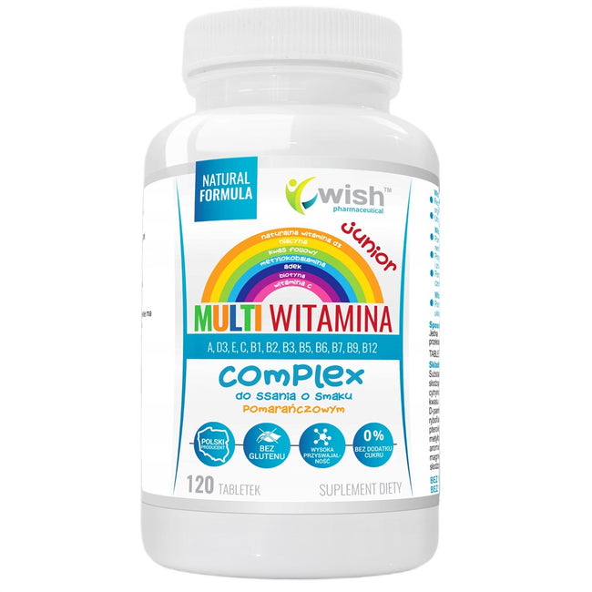 WISH Pharmaceutical Multiwitamina Junior Complex suplement diety 120 tabletek do ssania