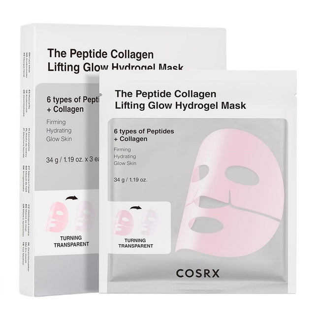 COSRX The Peptide Collagen Lifting Glow Hydrogel Mask hydrożelowa maseczka w płachcie z peptydami i kolagenem 3szt.