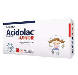 Acidolac Junior probiotyk dla dzieci suplement diety Truskawka 20 misio-tabletek