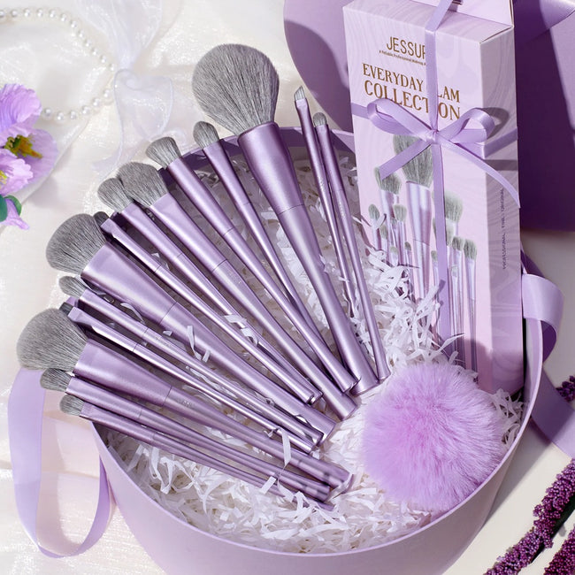 JESSUP Luxury Purple Makeup Brush zestaw pędzli do makijażu T512 14szt.