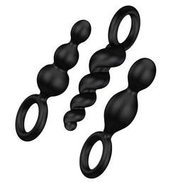 Satisfyer Booty Call zestaw korków analnych o pobudzającej strukturze Black